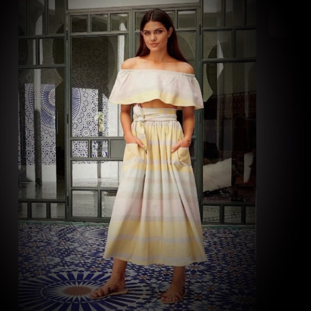 SOLD✨ Mara Hoffman Off Shoulder Top & Flared Skirt